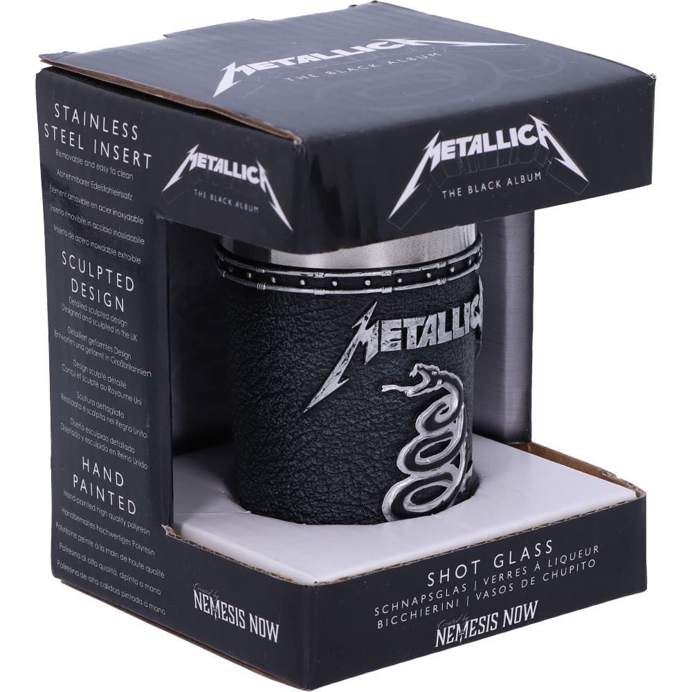 NEMESIS NOW METALLICA - THE BLACK ALBUM SHOT GLASS 7.5CM KOZARČEK ZA ŽGANJE 801269139285