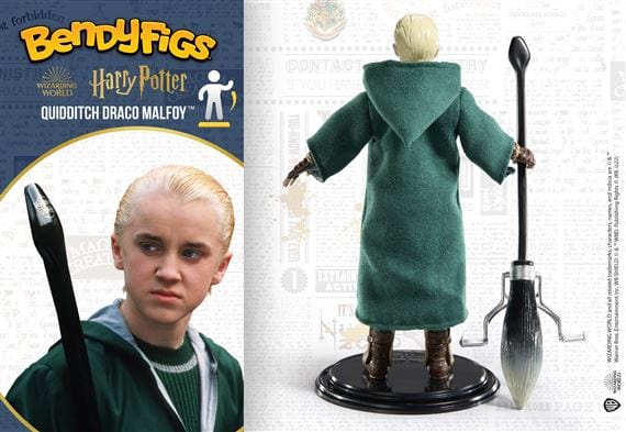NOBLE COLLECTION - HARRY POTTER - BENDYFIGS - QUIDDITCH DRACO MALFOY FIGURA 849421008161