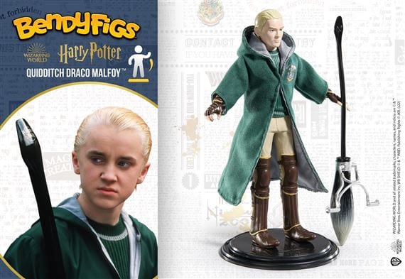NOBLE COLLECTION - HARRY POTTER - BENDYFIGS - QUIDDITCH DRACO MALFOY FIGURA 849421008161