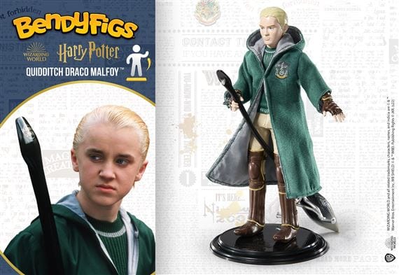 NOBLE COLLECTION - HARRY POTTER - BENDYFIGS - QUIDDITCH DRACO MALFOY FIGURA 849421008161