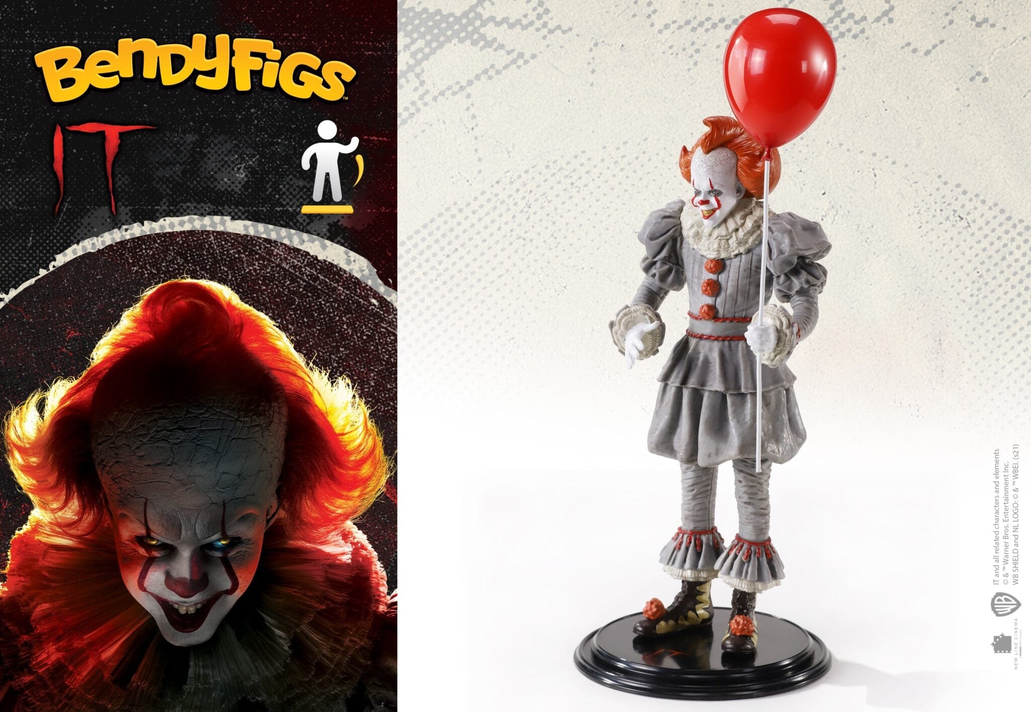 NOBLE COLLECTION - IT - BENDYFIGS - PENNYWISE FIGURICA 849421007324