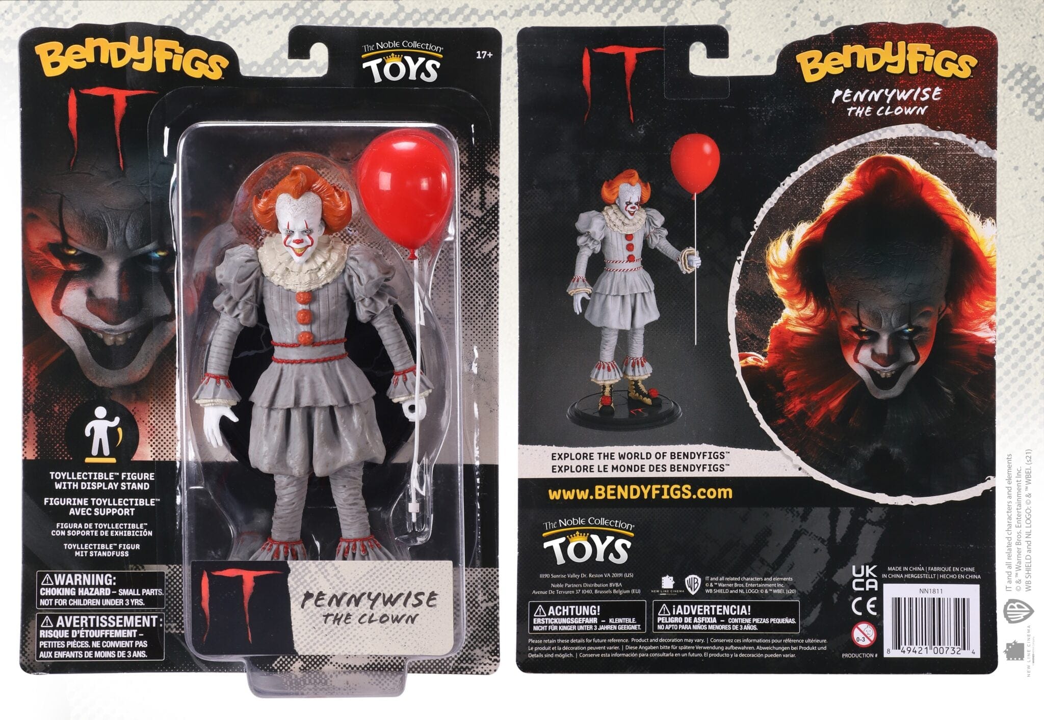 NOBLE COLLECTION - IT - BENDYFIGS - PENNYWISE FIGURICA 849421007324