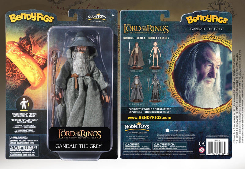 NOBLE COLLECTION - LORD OF THE RINGS - BENDYFIGS - GANDALF FIGURA 849421006839