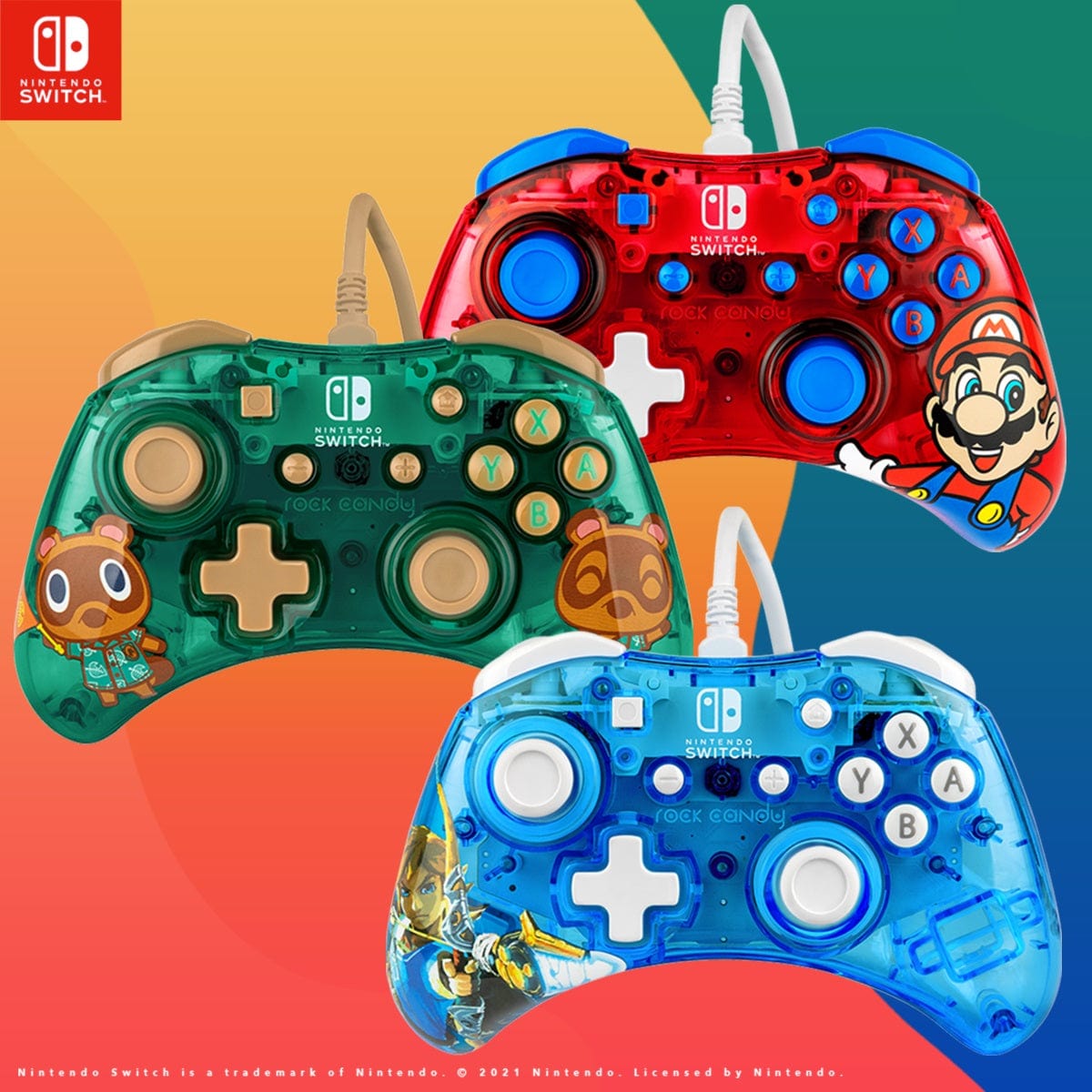 PDP NINTENDO SWITCH ŽIČNI KONTROLER ROCK CANDY MINI - ZELDA 708056068318