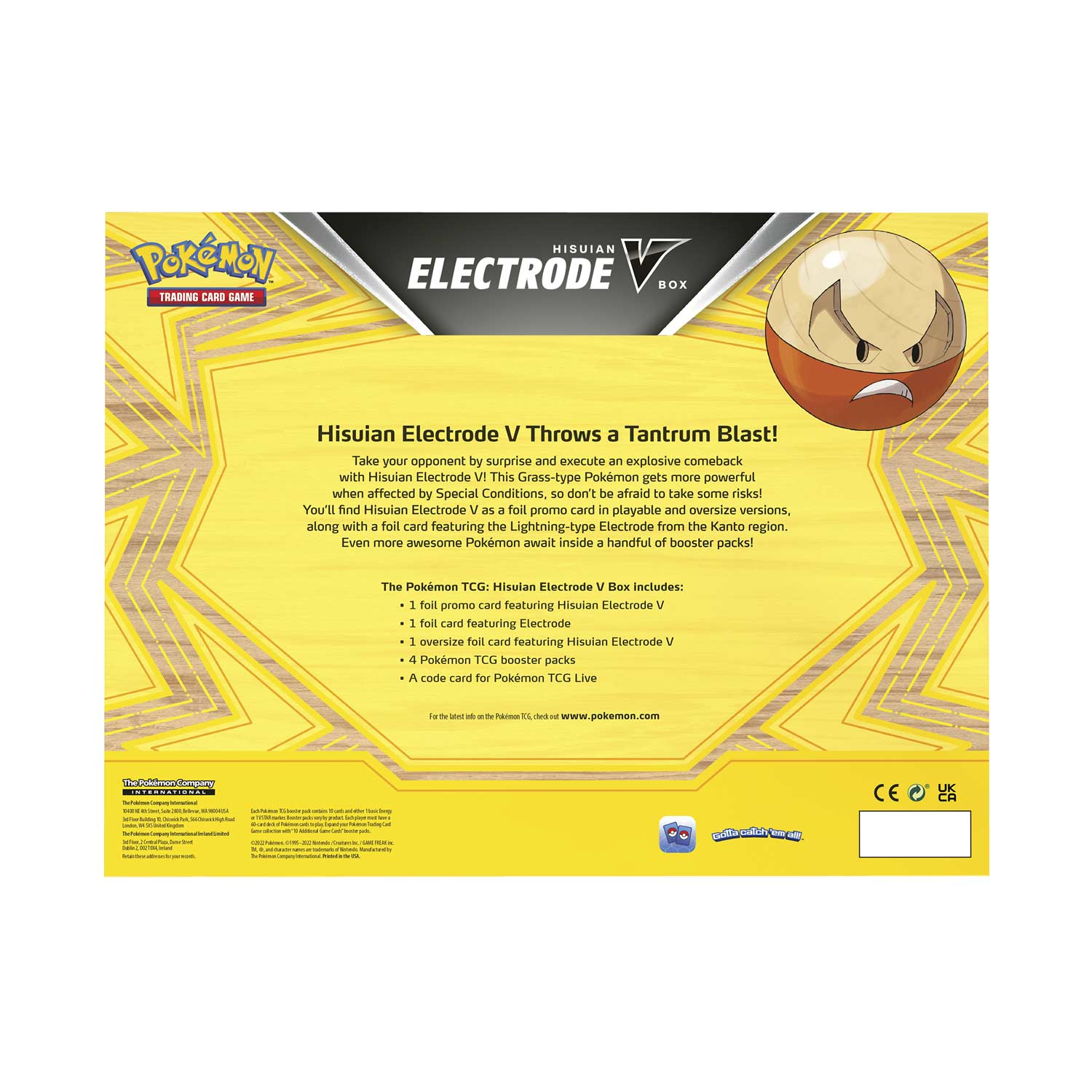 POKEMON TCG: HISUIAN ELECTRODE V BOX TRADING CARDS 0820650851216