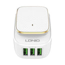 POLNILEC USB LDNIO A3305 220V 3X USB 3,4A + USB C kabel + LED lučka 6933138633052