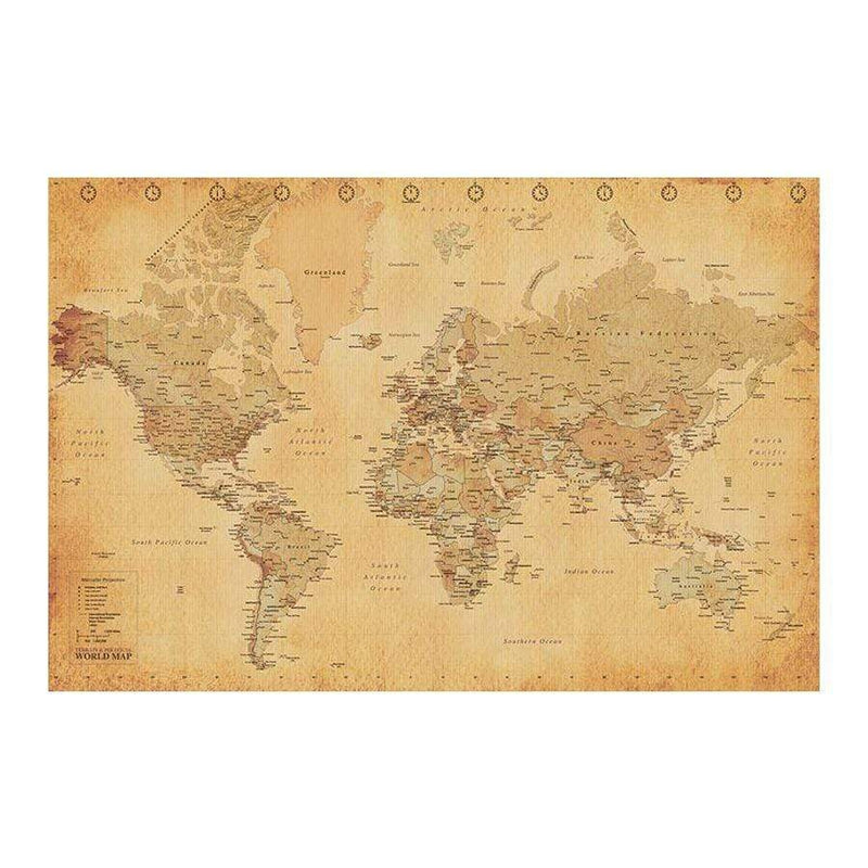 Pyramid WORLD MAP - (VINTAGE STYLE) MAXI plakat 5050574318419