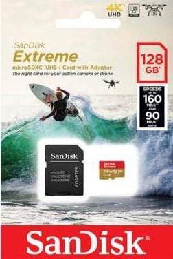 SanDisk microSD spominska kartica 128GB Extreme UHS-I  + adapter 619659170714