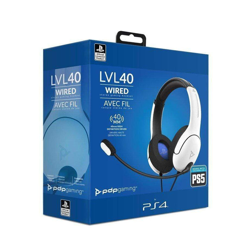 Slušalke PDP LVL40 Chat Headset za PS4/PS5 bele barve 708056065973