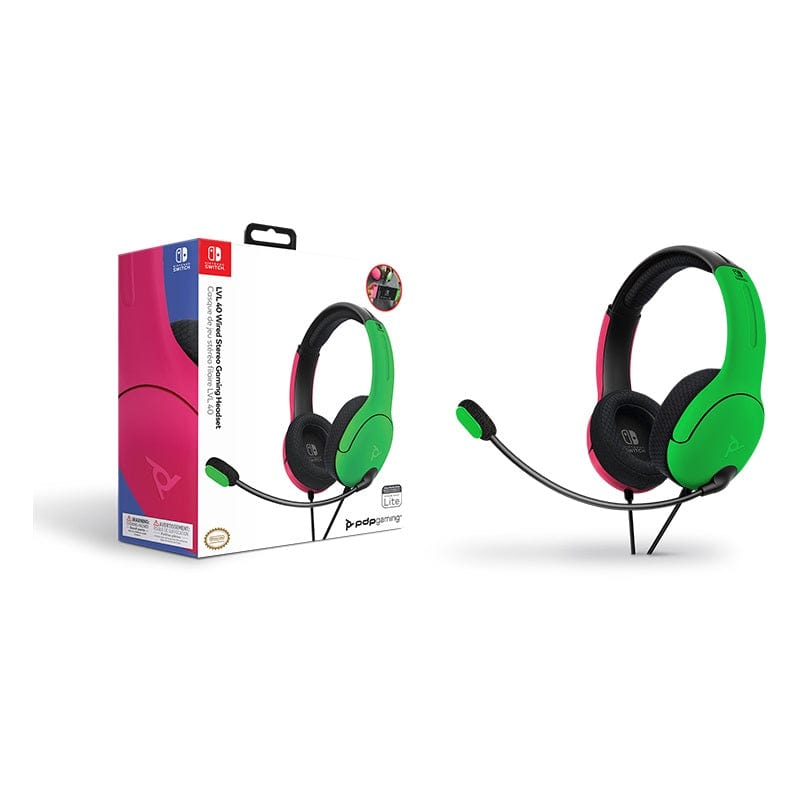 Slušalke PDP LVL40 Chat Stereo Headset za NINTENDO SWITCH roza zelene barve 708056068042
