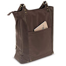 SOLO CHAMBERS LEATHER/POLY BUCKET TOTE DARK BROWN. WALNUT 16 030918005224