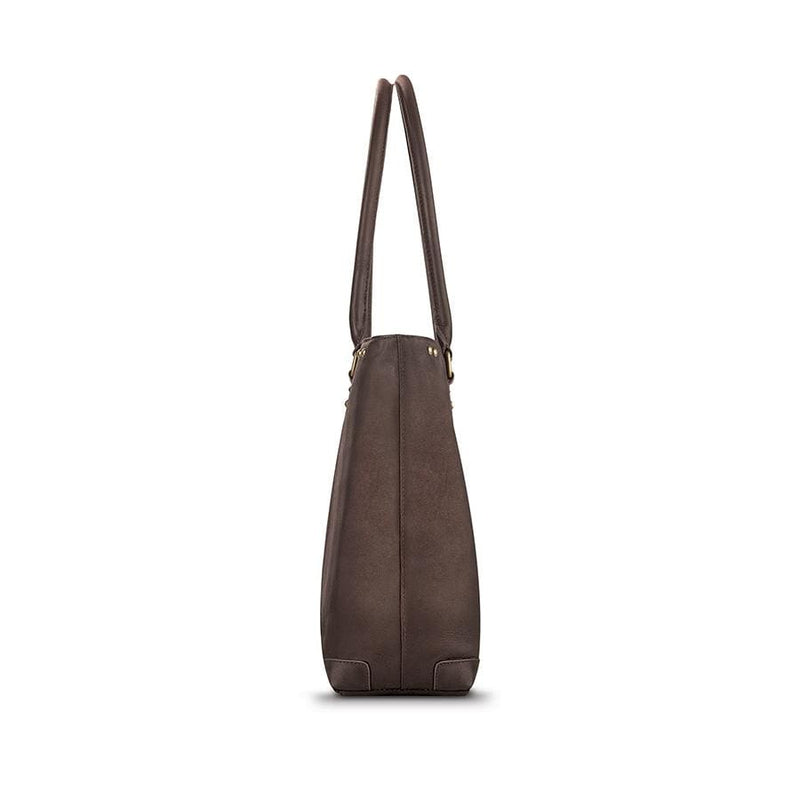 SOLO JAY LEATHER TOTE DARK BROWN. WALNUT 15.6 030918003770