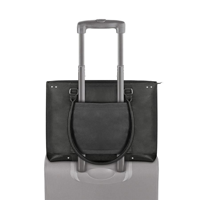 SOLO NY JAY LEATHER TOTE BLACK 15.6 030918007181