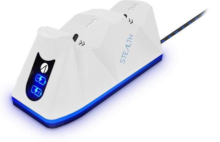 STEALTH PS5 TWIN USB polnilna postaja s kabli - bele barve 5055269711636